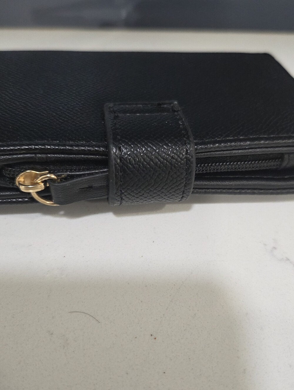 Betsey Johnson Card Holder Wallet Wristlet Keychain Faux Leather Black - Picture 8 of 14